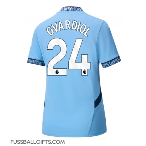 Manchester City Josko Gvardiol #24 Fußballbekleidung Heimtrikot Damen 2024-25 Kurzarm